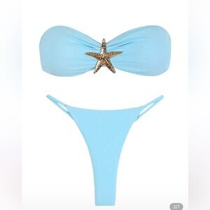 Light Blue Bikini with Starfish Accent